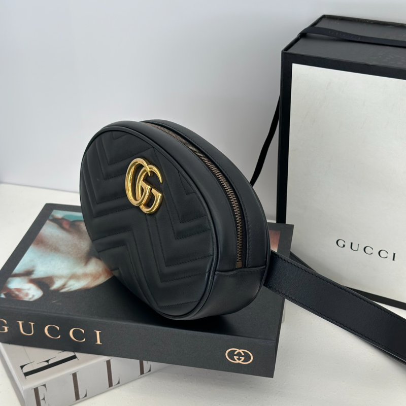 GUCCI Marmont腰包 - 大號黑金 95-3