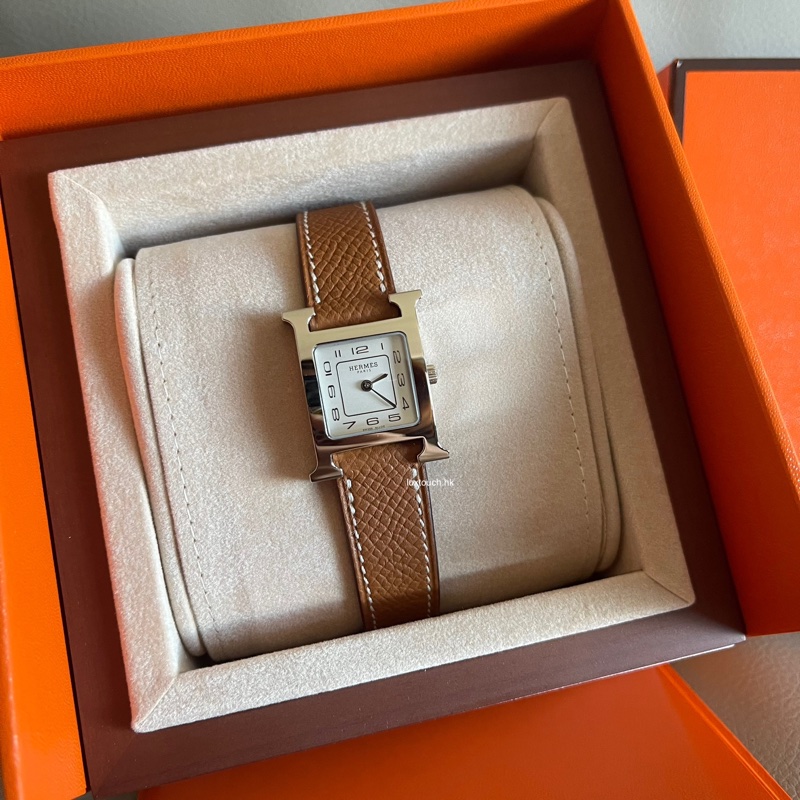 Hermes 愛馬仕 Heure H Watch 手錶 25mm Gold 金棕 銀扣⌚️-0