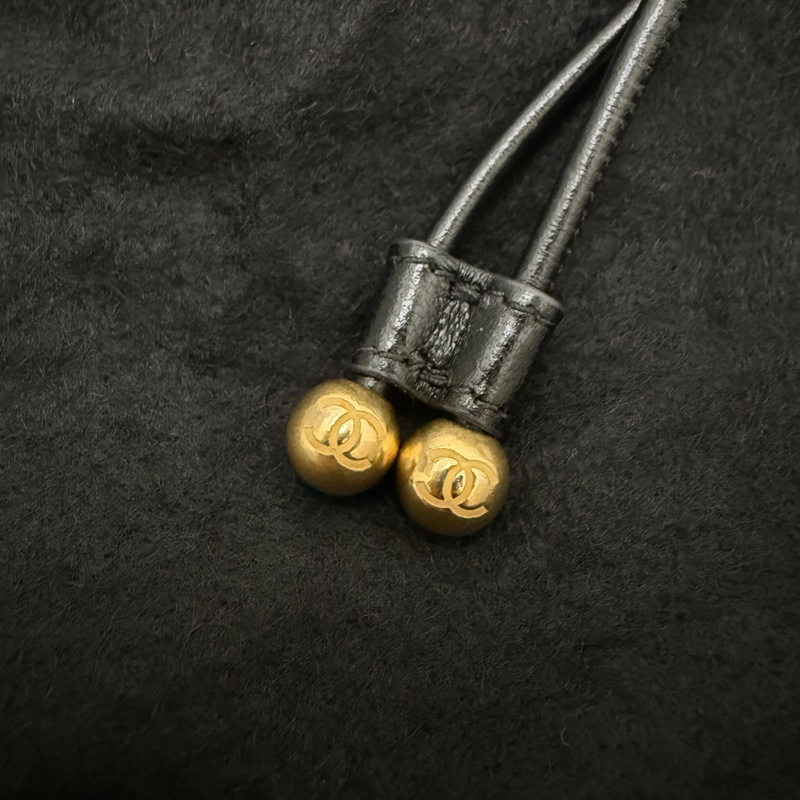 CHANEL 菱格牛皮皮革Chain Shoulder金扣手挽肩背兩用袋黑色-13