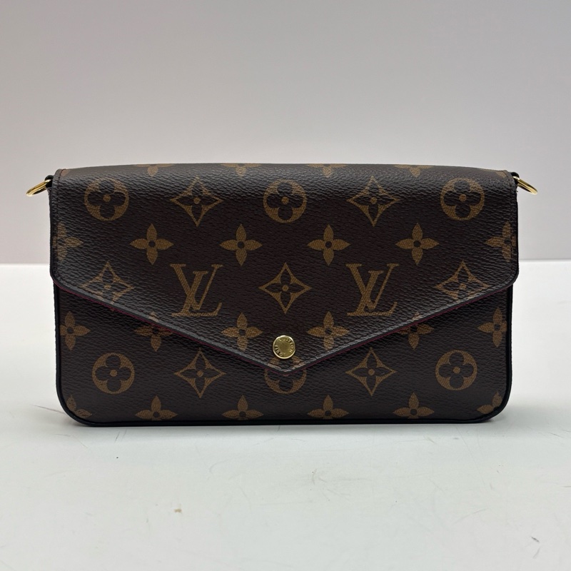 LouisVuitton路易威登经典老花三合一单肩斜挎链条包-10