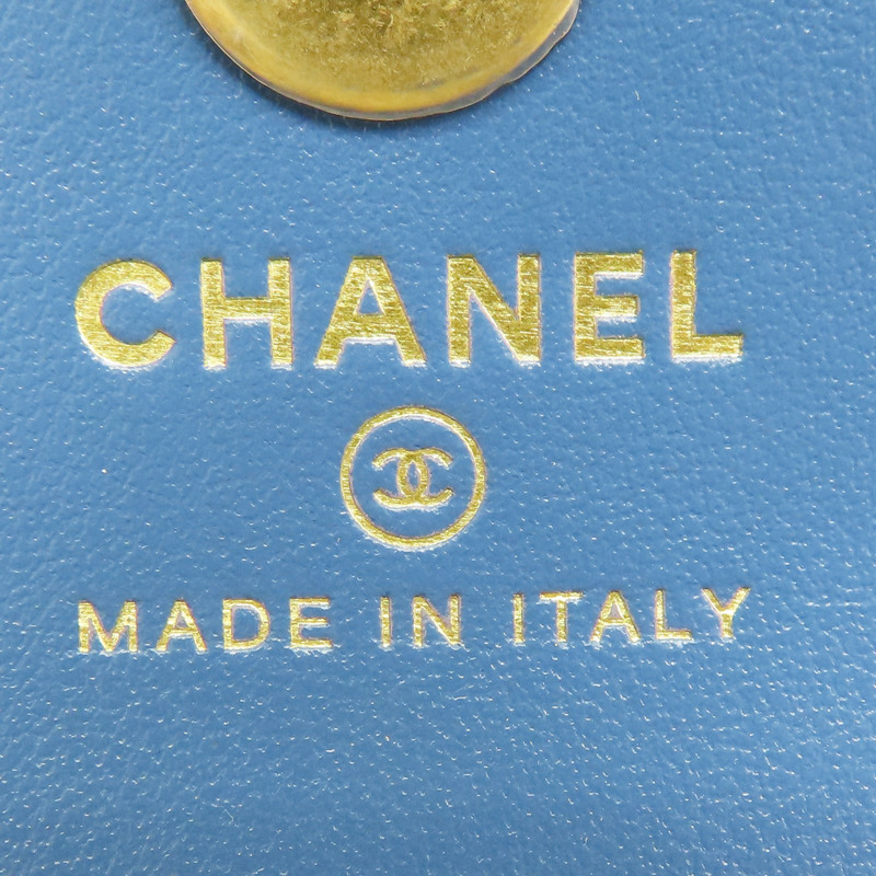 藍色 牛仔丹寧 限定 鍊帶 肩背包 金扣【CHANEL 香奈兒】-8