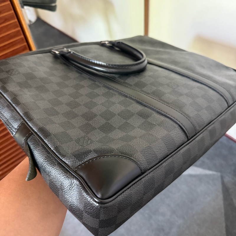 Lv 黑棋盤格公事包(N41125)-5