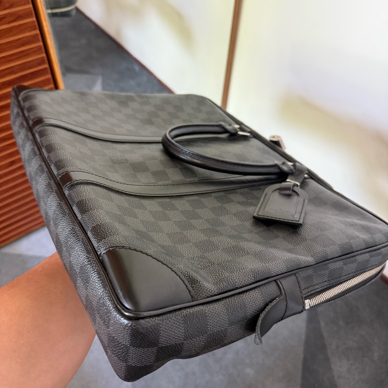 Lv 黑棋盤格公事包(N41125)-8