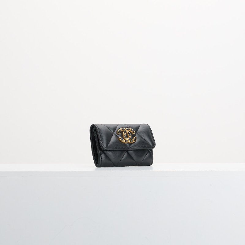 二手 Chanel 19卡包/黑金-1