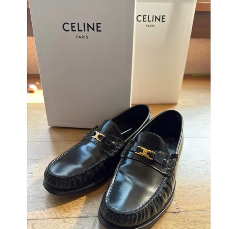 CELINE Triomphe拋光牛皮樂福鞋-0