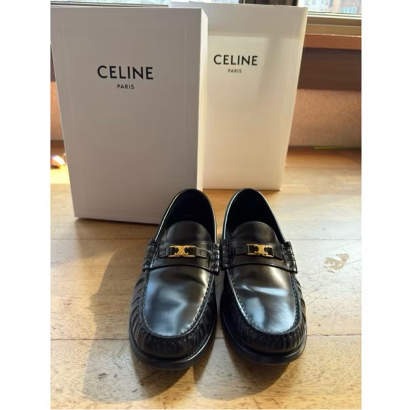 CELINE Triomphe拋光牛皮樂福鞋-7