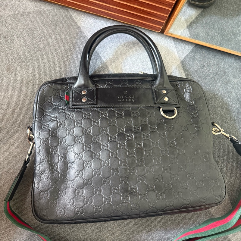 Gucci 皮革兩用商務包、公事包-0