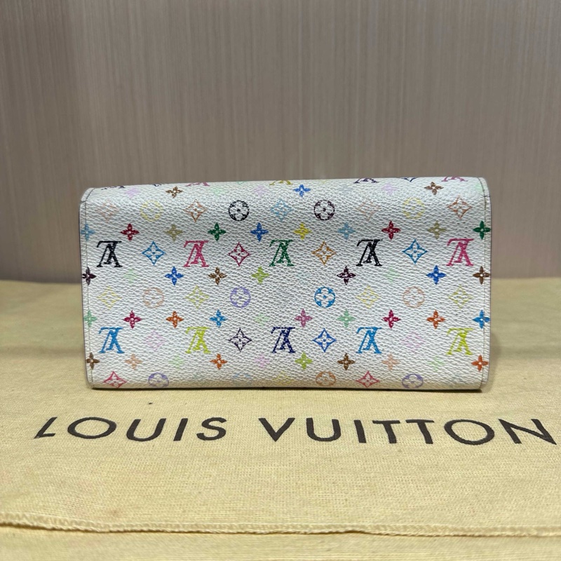LouisVuitton路易威登手拿包中古長款錢包白三彩-9