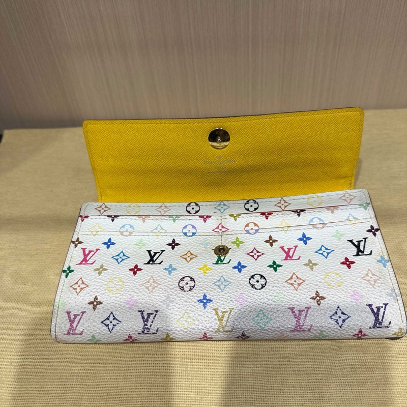 LouisVuitton路易威登手拿包中古長款錢包白三彩-15