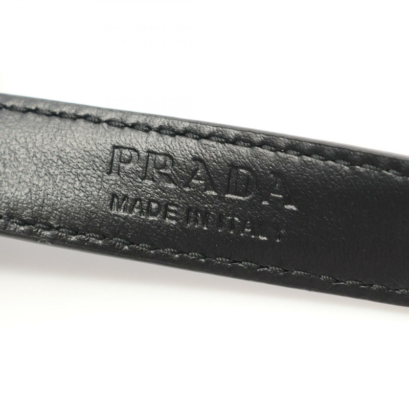 PRADA 三角形標誌腰帶 1CC621053F000280 Saffiano 皮革黑色新款女士-3