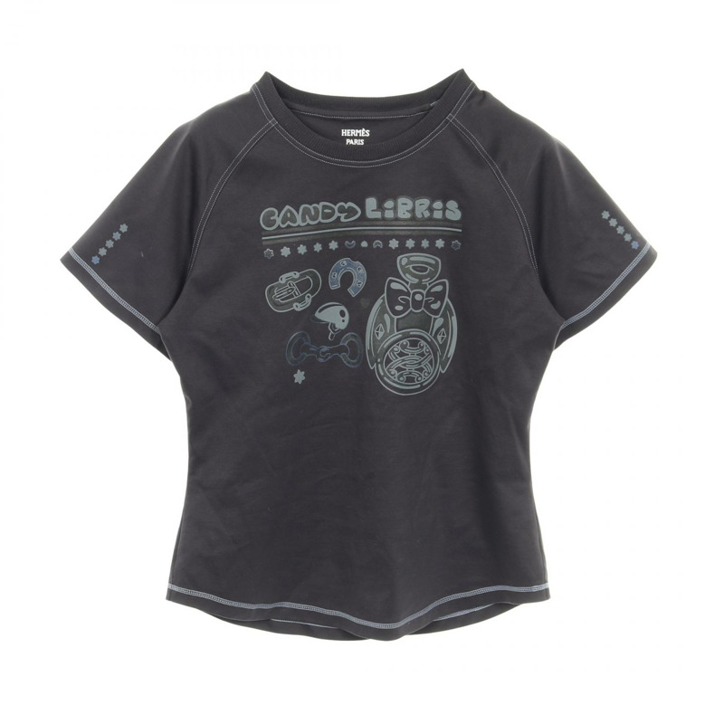 HERMES Candy Libris T卹上衣 棉質 黑色 二手 女款 38 碼-0