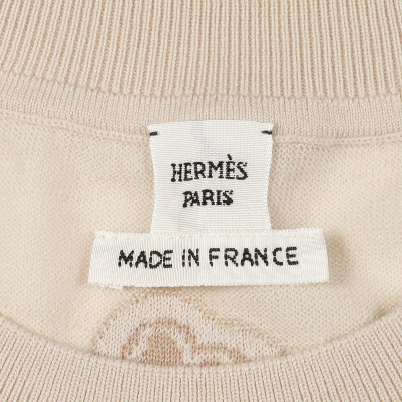 HERMES Candy Libris 針織毛衣羊毛米色二手女款 38 碼-2