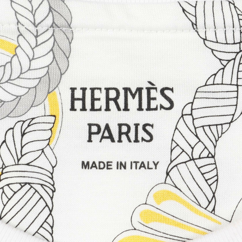 HERMES Parfroy Remix T卹上衣棉質白色灰色黃色二手女款 36 碼-2