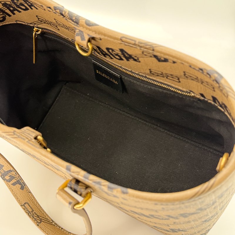 (🌟超🌟級🌟新🌟)配件齊全 BALENCIAGA 巴黎世家 BB Monogram 小款 卡其棕 印花 塗層帆布 手提包 斜背包 托特包-7