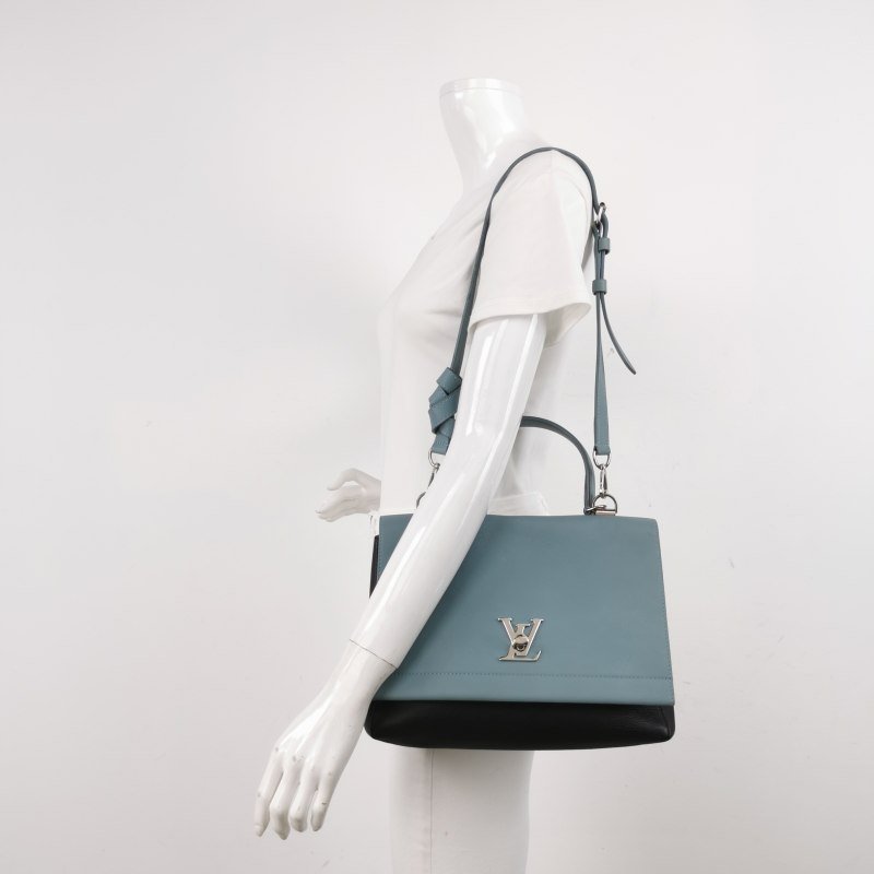 Louis Vuitton (LV) Lockme 牛皮 拼色 LV 轉鎖 手提包 單肩包-1