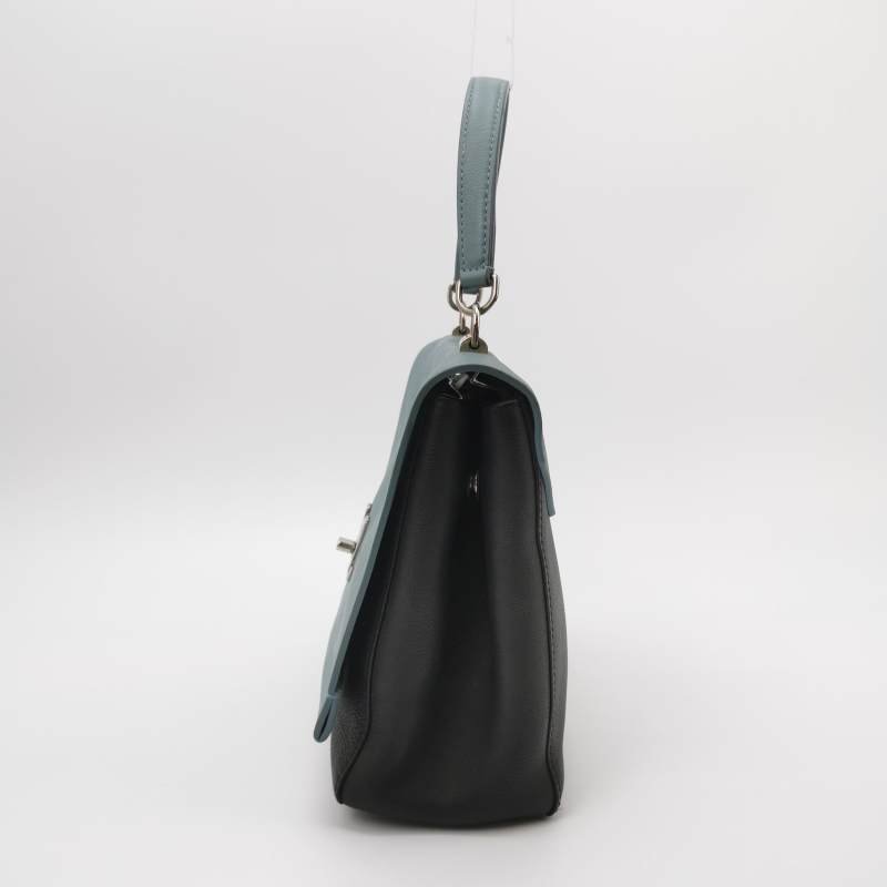 Louis Vuitton (LV) Lockme 牛皮 拼色 LV 轉鎖 手提包 單肩包-2
