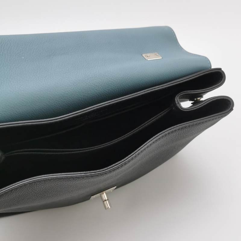 Louis Vuitton (LV) Lockme 牛皮 拼色 LV 轉鎖 手提包 單肩包-6