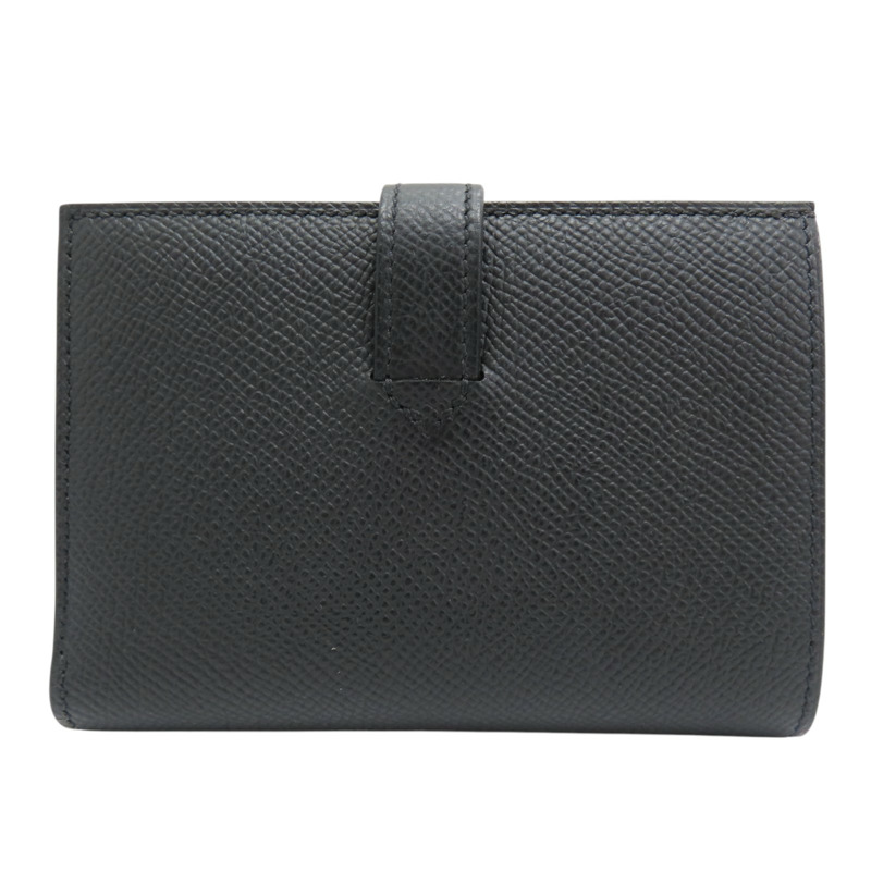黑色 Epsom牛皮 New H Passant Compact 短夾 W刻【HERMES 愛馬仕】-1