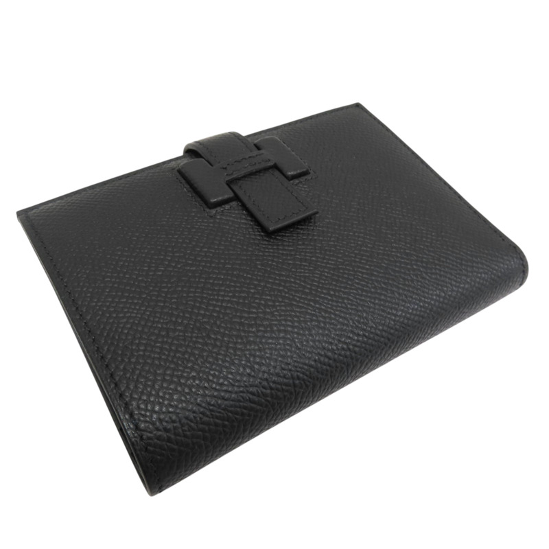 黑色 Epsom牛皮 New H Passant Compact 短夾 W刻【HERMES 愛馬仕】-2