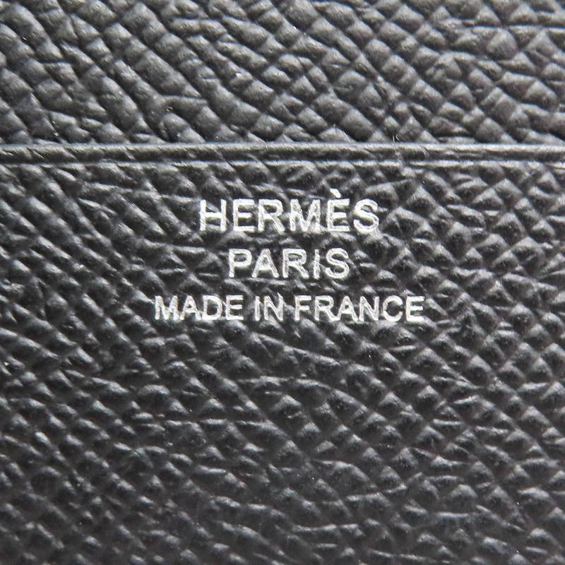 黑色 Epsom牛皮 New H Passant Compact 短夾 W刻【HERMES 愛馬仕】-7