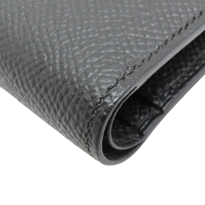 黑色 Epsom牛皮 New H Passant Compact 短夾 W刻【HERMES 愛馬仕】-10
