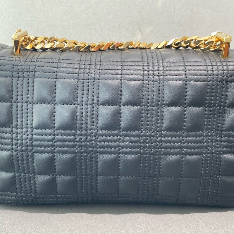 Burberry Lola 蘿拉包 黑金 字母B鏈條肩帶 羊皮 小號 肩背包 斜背包-8