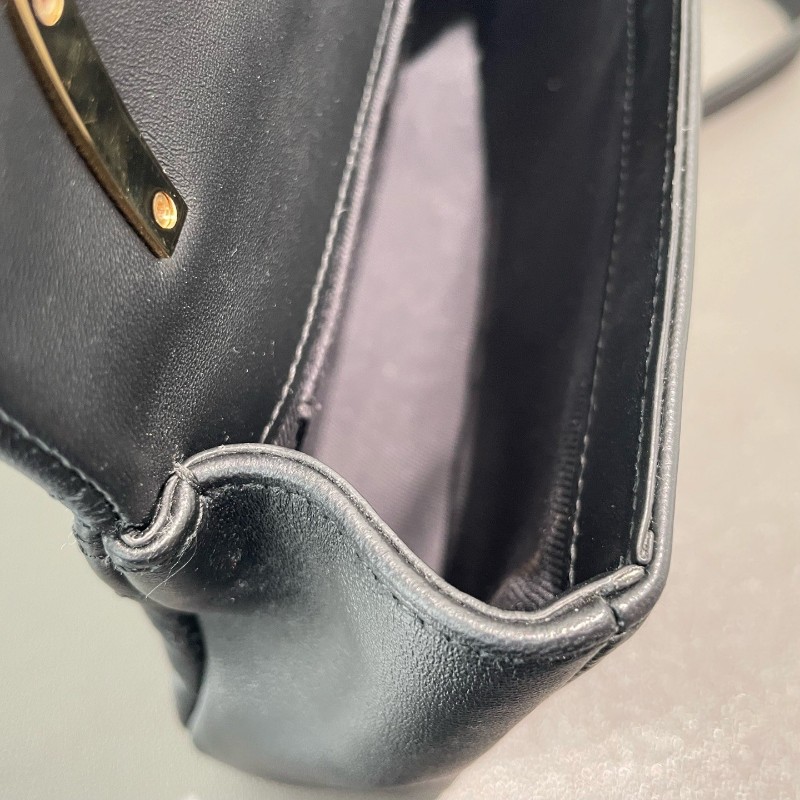 Burberry Lola 蘿拉包 黑金 字母B鏈條肩帶 羊皮 小號 肩背包 斜背包-12