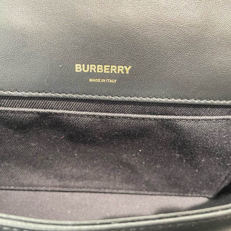 Burberry Lola 蘿拉包 黑金 字母B鏈條肩帶 羊皮 小號 肩背包 斜背包-22