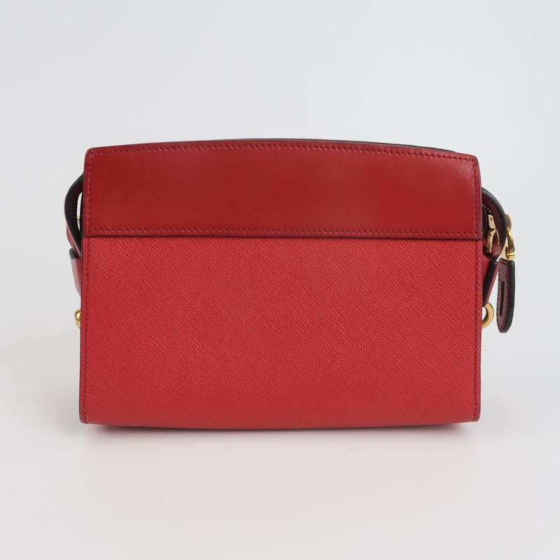 Prada Esplanade 牛皮 拼色 字母 Logo 斜背包 單肩包-4