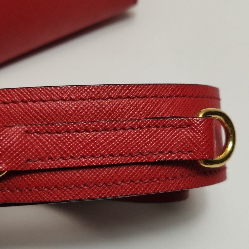 Prada Esplanade 牛皮 拼色 字母 Logo 斜背包 單肩包-12