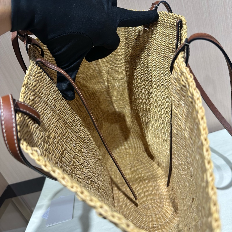 LOEWE羅意威Basket草編編織徽標掛飾Tote包-5