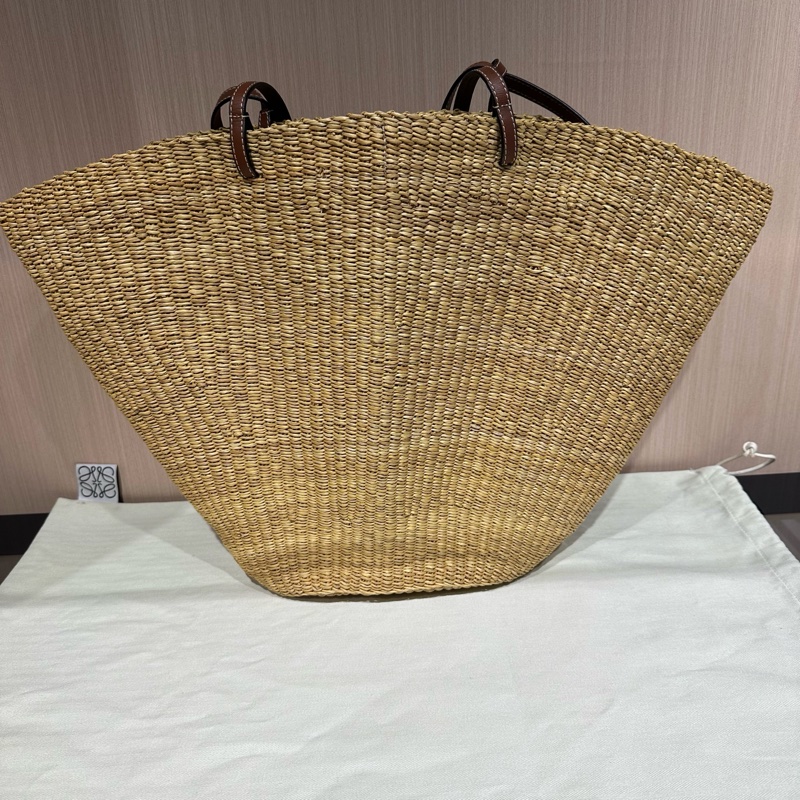 LOEWE羅意威Basket草編編織徽標掛飾Tote包-10