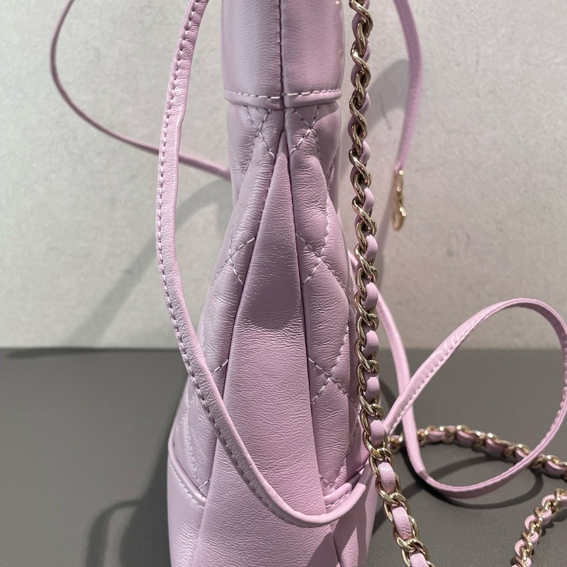 Chanel/香奈兒 24S 香芋紫 牛皮 31bag mini 晶片款 肩背包 手提包-9