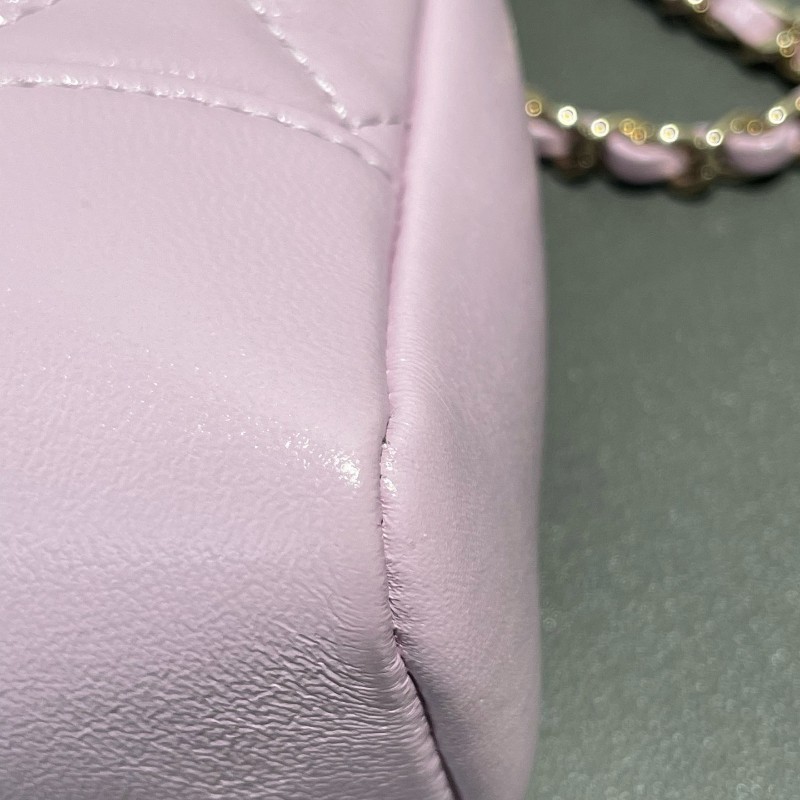Chanel/香奈兒 24S 香芋紫 牛皮 31bag mini 晶片款 肩背包 手提包-15