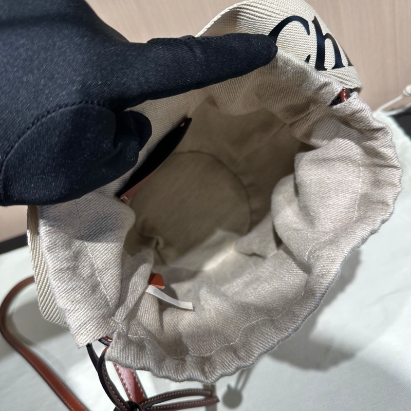 Chloe蔻依Woody經典Logo標誌皮革提籃包單肩包小號棕色-5