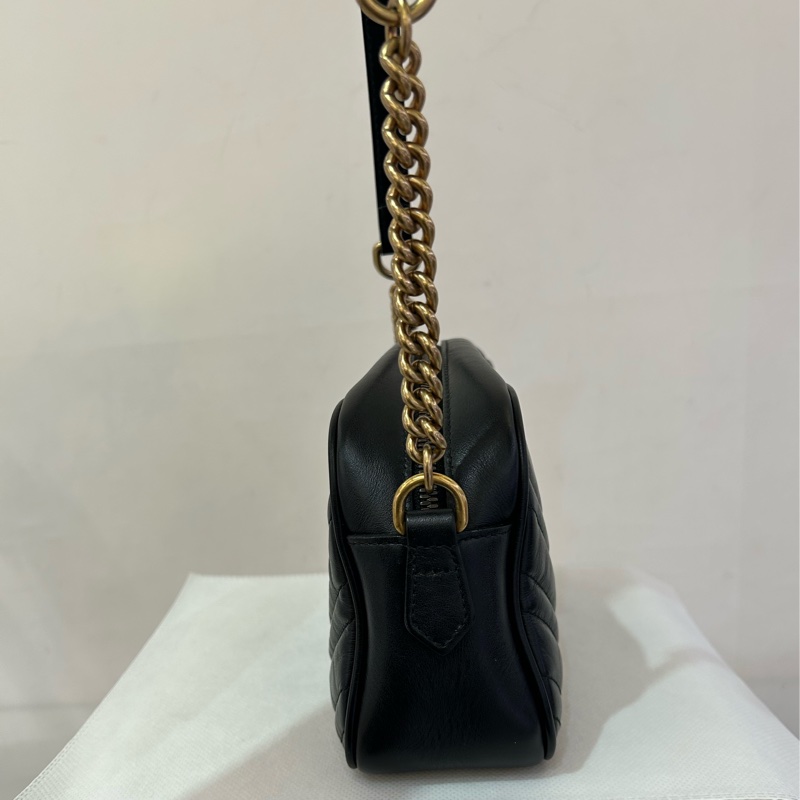 GUCCI 黑牛marmont 相機包-1