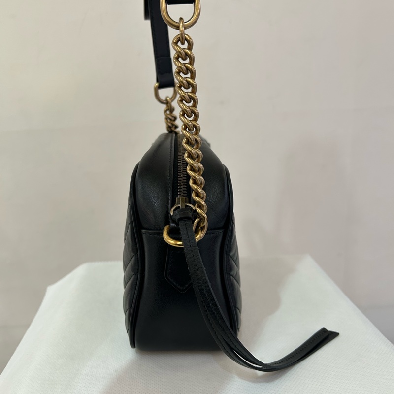 GUCCI 黑牛marmont 相機包-3