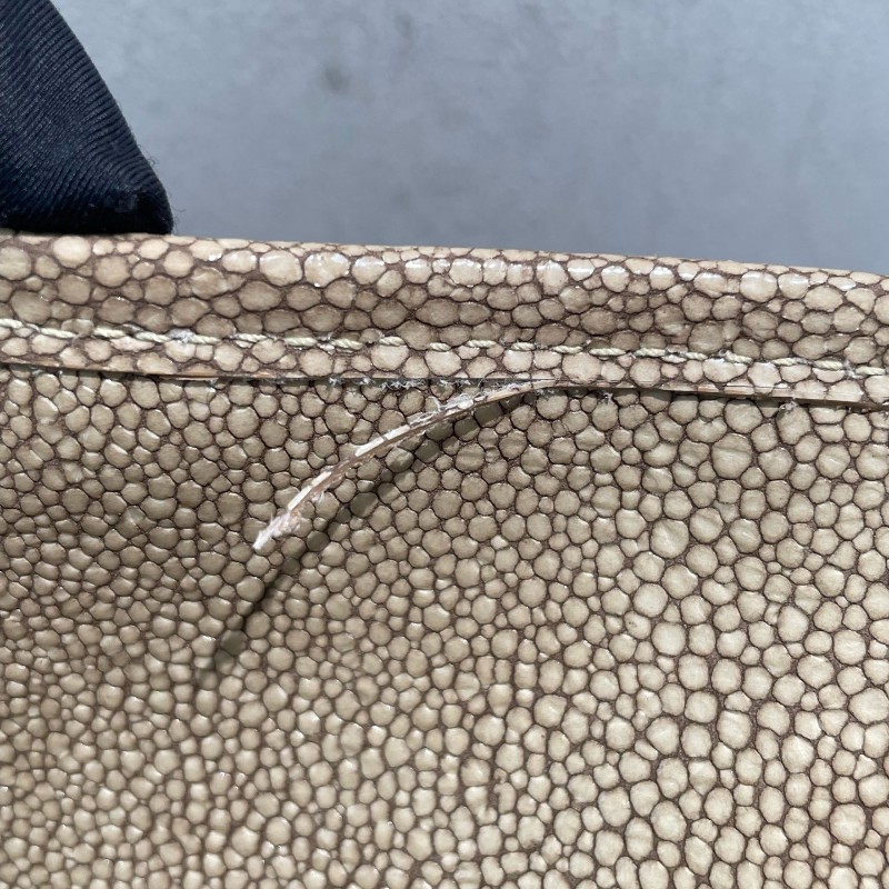 YSL/聖羅蘭 Niki 中號珍珠魚皮 米色金扣 肩背包 斜背包-27