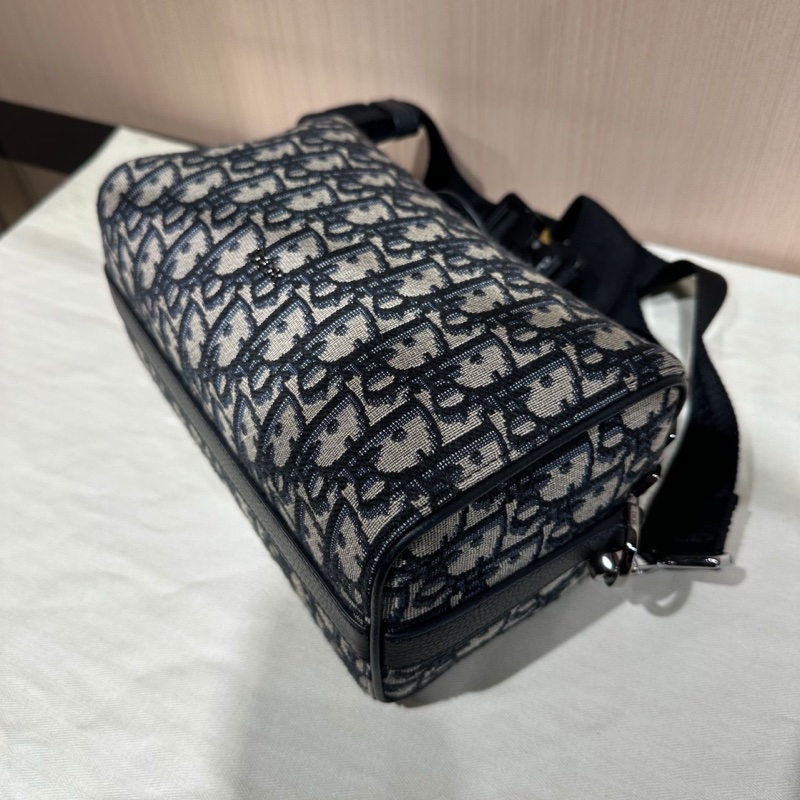 DIOR迪奧Lingot 22馬鞍翻蓋老花刺繡手提單肩斜挎包-3