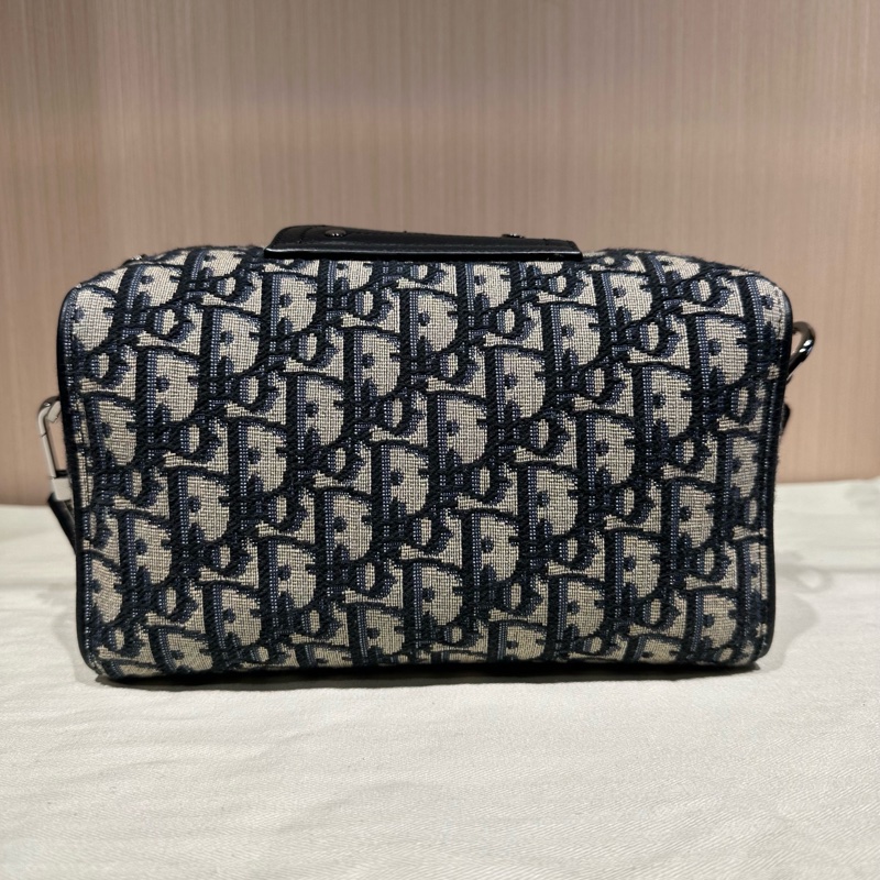 DIOR迪奧Lingot 22馬鞍翻蓋老花刺繡手提單肩斜挎包-10