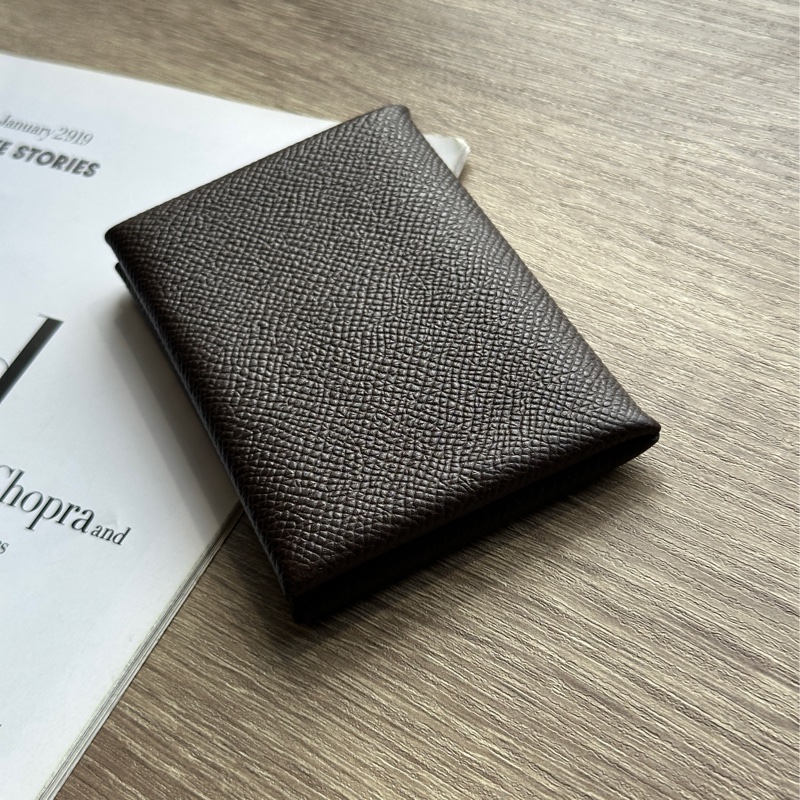 ˗ˏˋ 低調不失質感 º· 𓈒꙳ ˖ Hermès Calvi 46烏木色 Epsom牛皮 卡包 卡夾-3