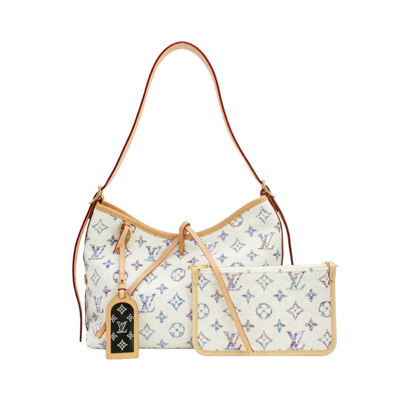 Louis Vuitton 展示品 Carryall PM 提花布面斜背包(M24707-白)-1