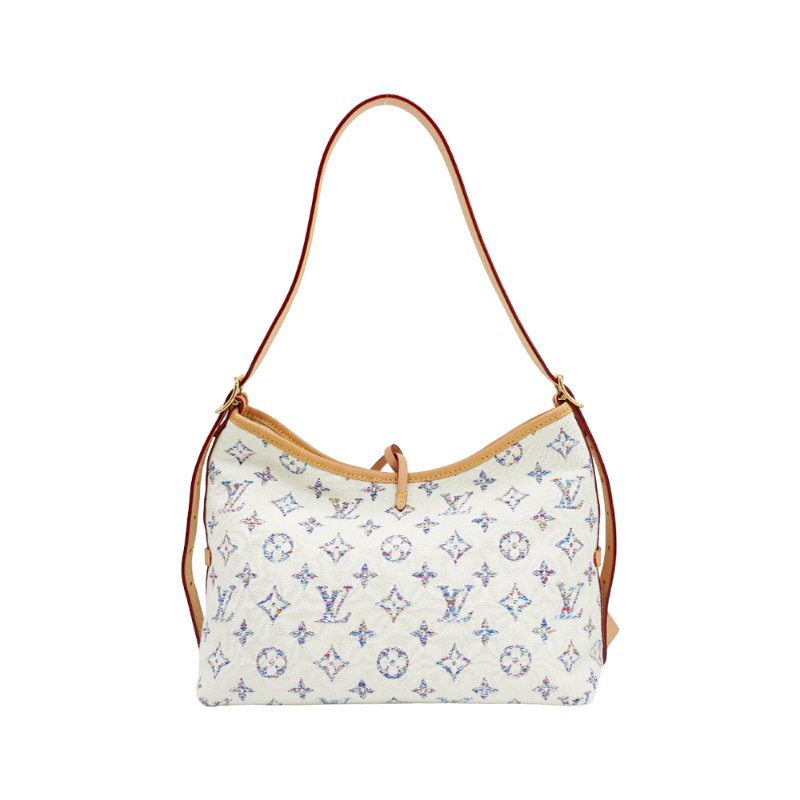 Louis Vuitton 展示品 Carryall PM 提花布面斜背包(M24707-白)-3