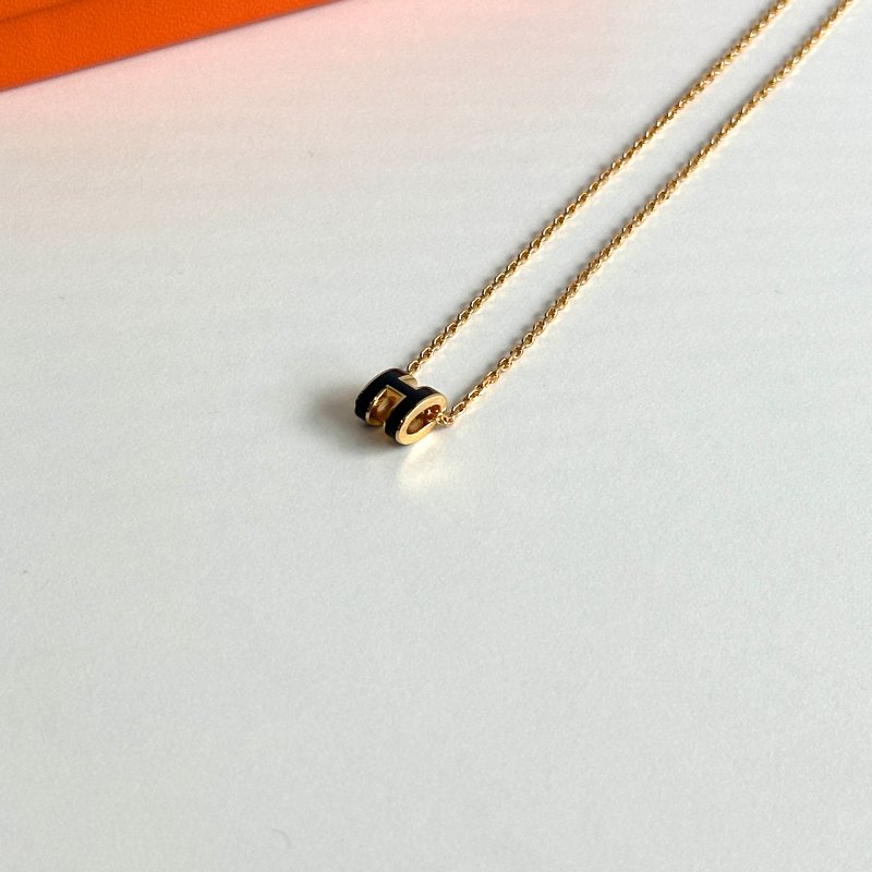全新經典款🫰🏻 Hermès 愛馬仕 mini pop H 黑金項鍊-6