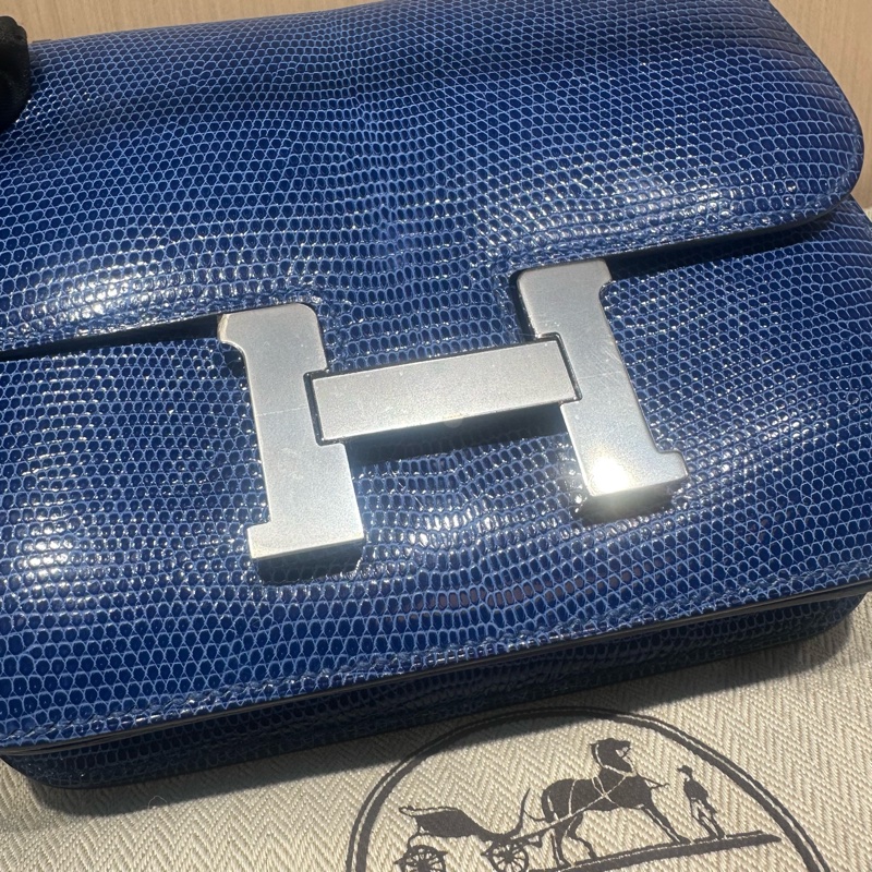 Hermes愛馬仕寶石藍蜥蜴皮康康19-13