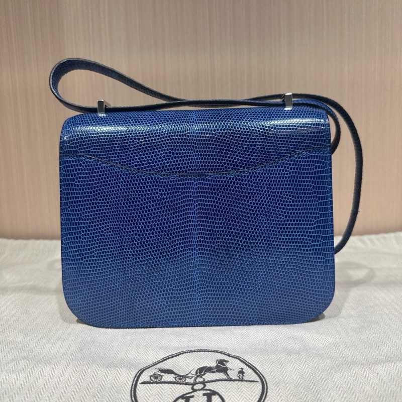 Hermes愛馬仕寶石藍蜥蜴皮康康19-14