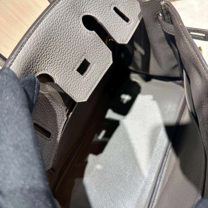 Hermes愛馬仕birkin25錫器灰金扣-12