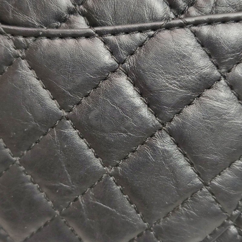 Chanel 2.55 Flag Bag 經典款 中號 油蠟皮 菱格 絎縫 長方形旋扣 單肩包-15