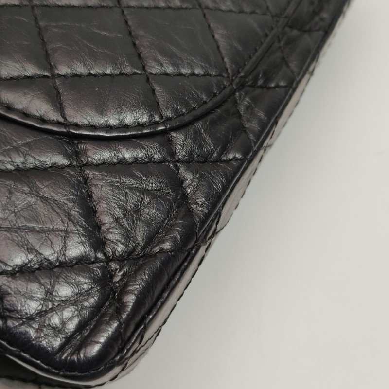 Chanel 2.55 Flag Bag 經典款 中號 油蠟皮 菱格 絎縫 長方形旋扣 單肩包-18