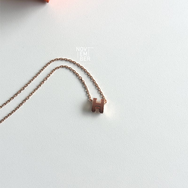 全新經典款🫰🏻 Hermès 愛馬仕 mini pop H 金棕玫瑰金鍊-1